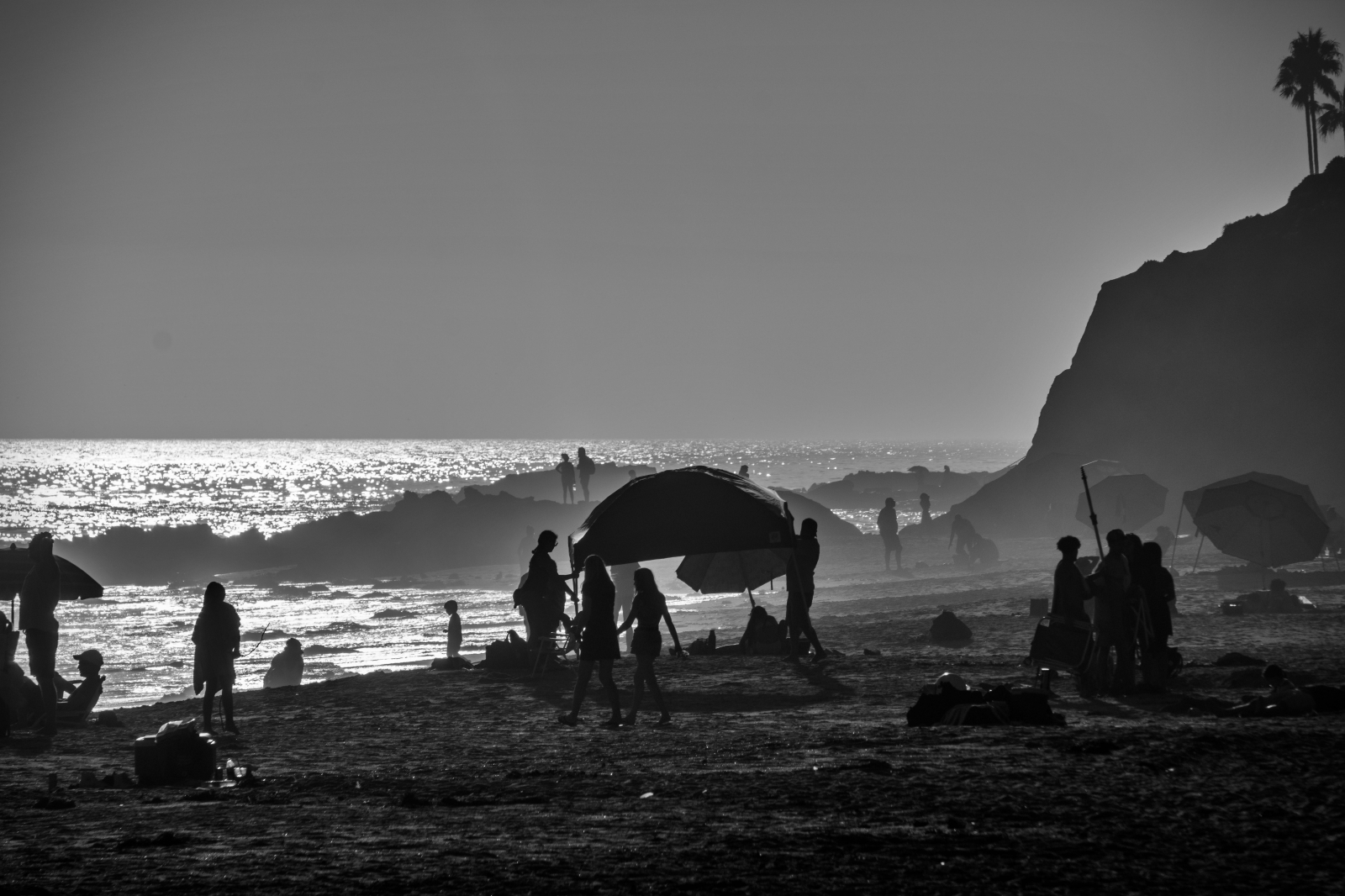 Laguna Main Beach at Dusk - B&W - PhotoScape - small.jpg